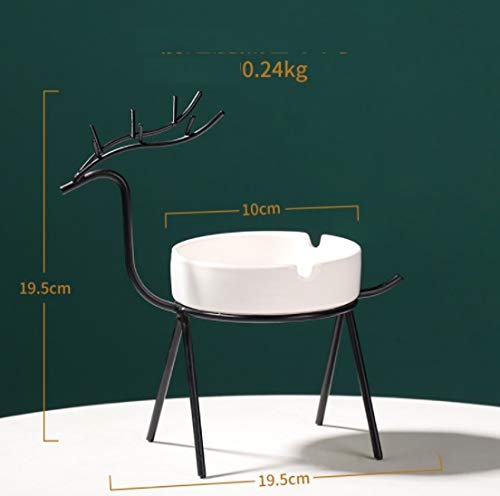 Ceramic Metal Wire Deer Shaped Cigar Ash Tray