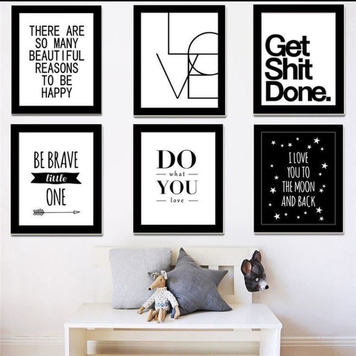 GET SHIT DONE AND LOVE QUOTES – 6 PANEL SET – QUOTES WALL ART