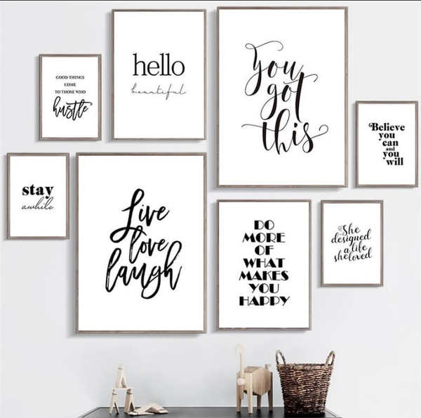 MOTIVATIONAL QUOTES – 8 PANEL SET – QUOTES WALL ART – Homez Decorz