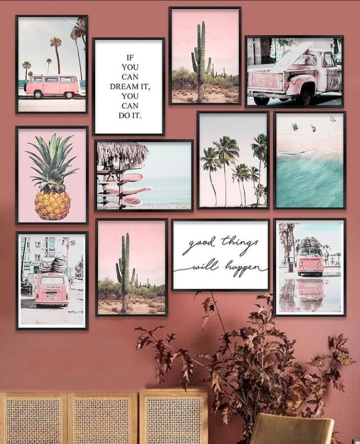 BEACH AND CLASSIC PINK VAN – 12 PANEL SET