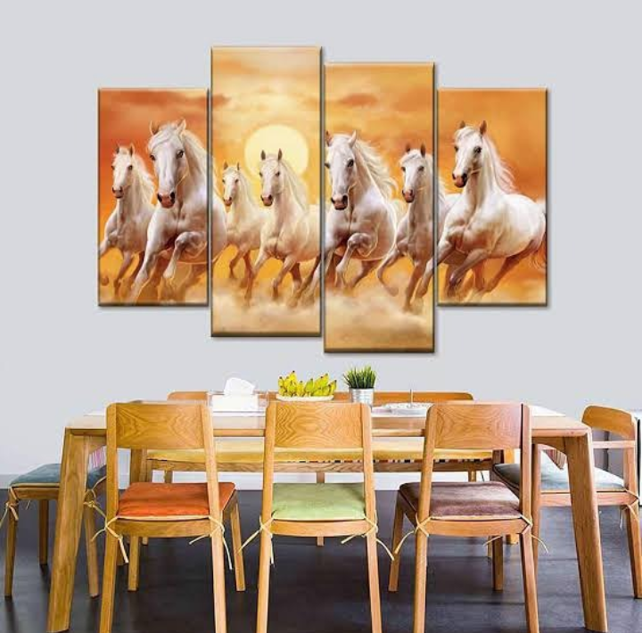 WHITE HORSES – 4 PANEL SET – ANIMAL WALL ART