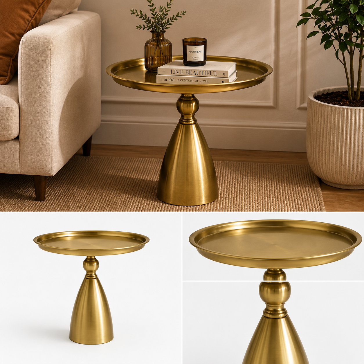 Halo Gold Tray Table