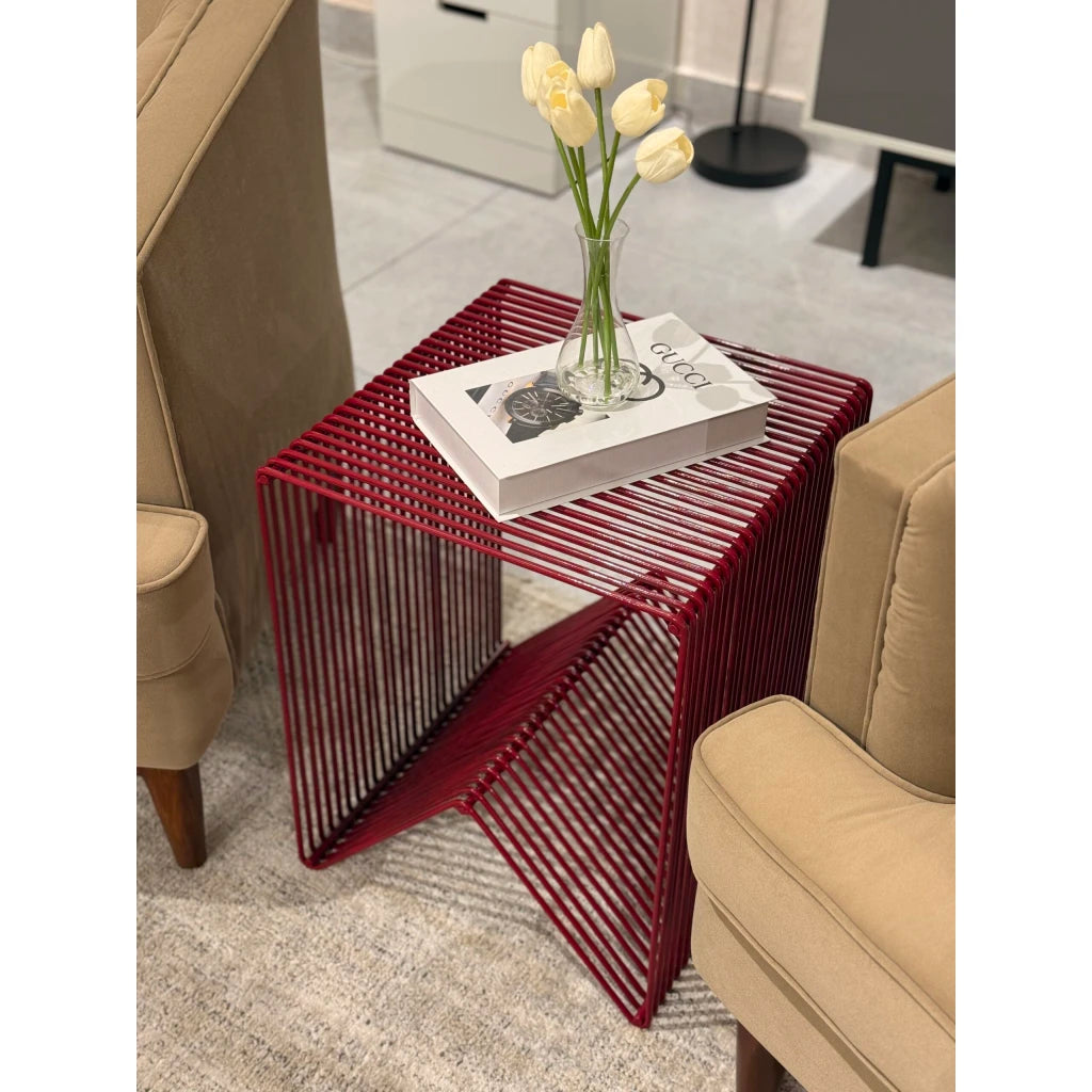 AUREAL – Cherry Red Metallic End Table