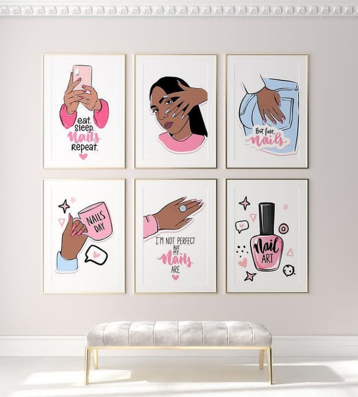 NAILS DAY – 6 PANEL SET – FASHION WALL ART