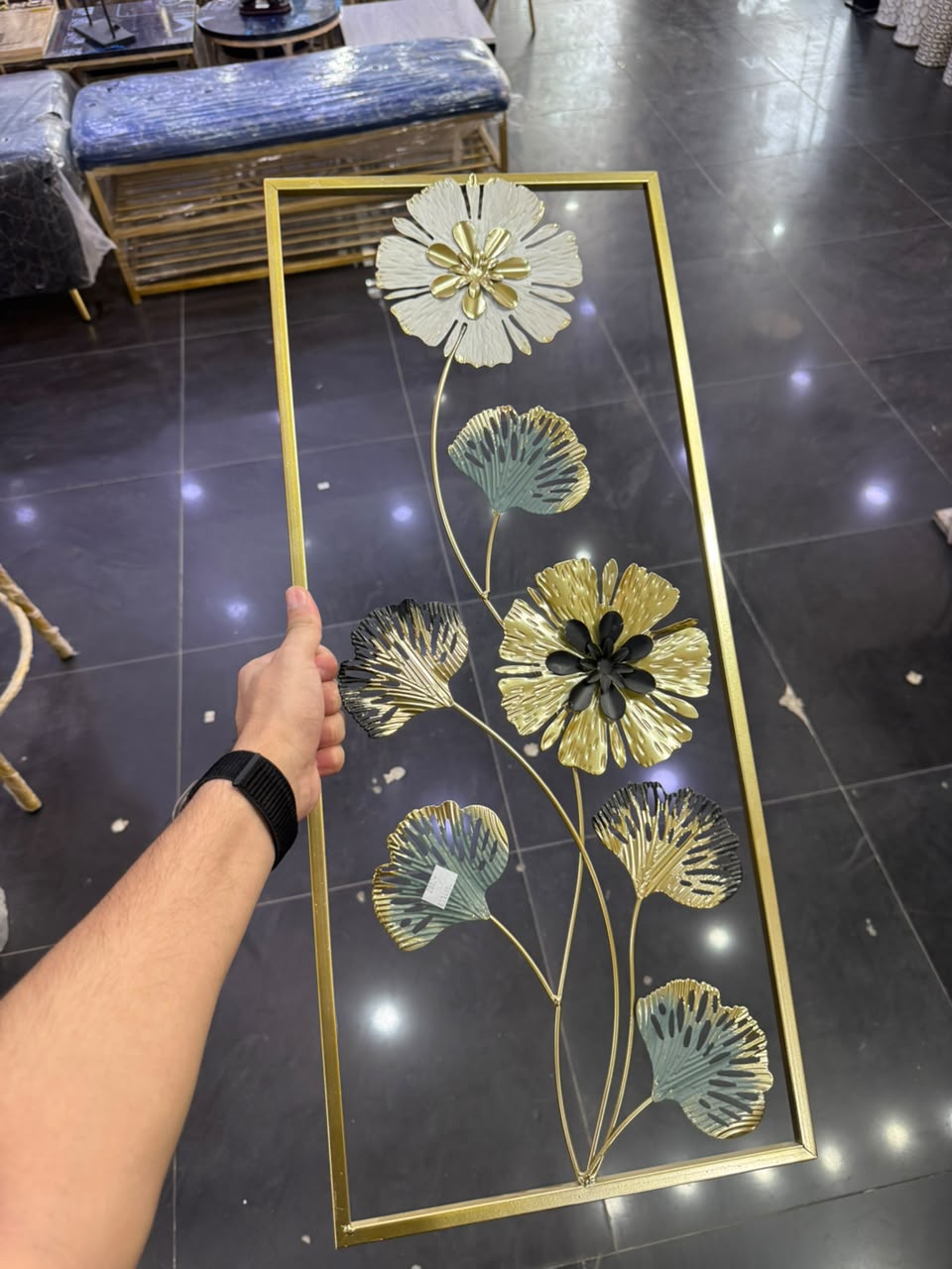 Midnight Bloom Metal Wall Art