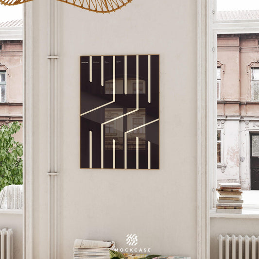 WOOW Typography Poster – Modern Abstract Line Art