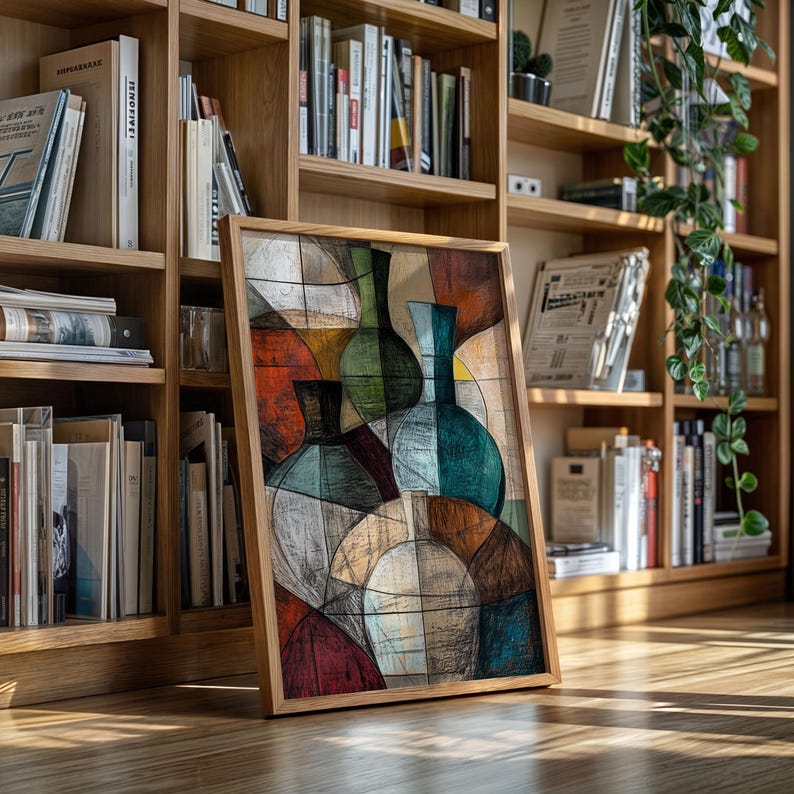 Colorful Abstract Vases | Modern Cubist Still Life Art