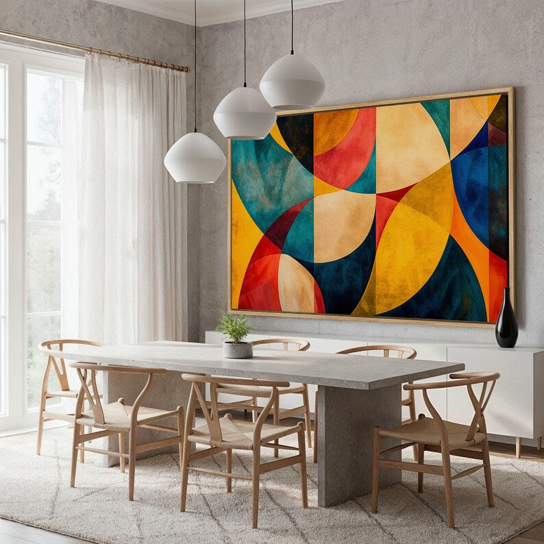 Modern Geometric Abstract Canvas Wall Art