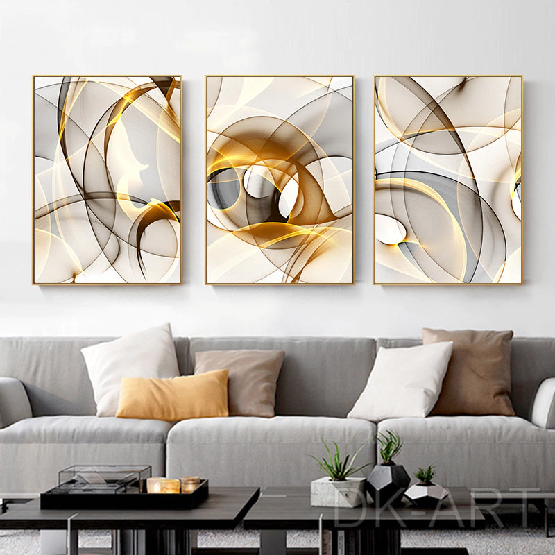 Clean White and Gold Abstract Frame Kit