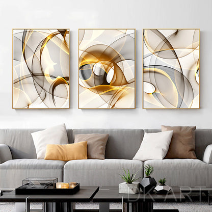 Clean White and Gold Abstract Frame Kit