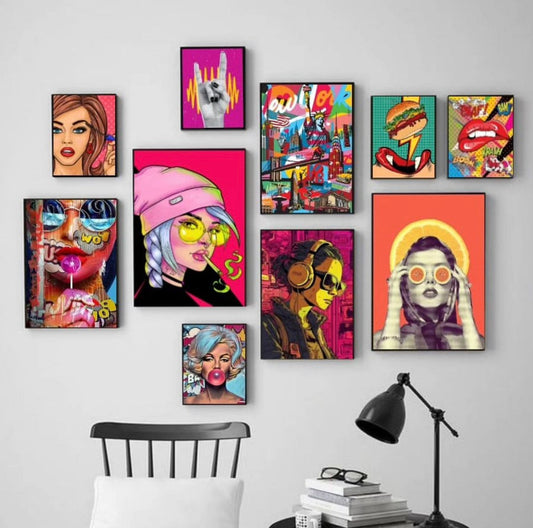FUNKY – 10 PANEL SET – DECOR WALL ART