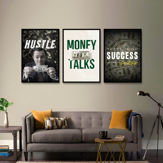 Chasing Millions | SET OF 3 FRAMES – 3 PANEL SET – QUOTES WALL ART