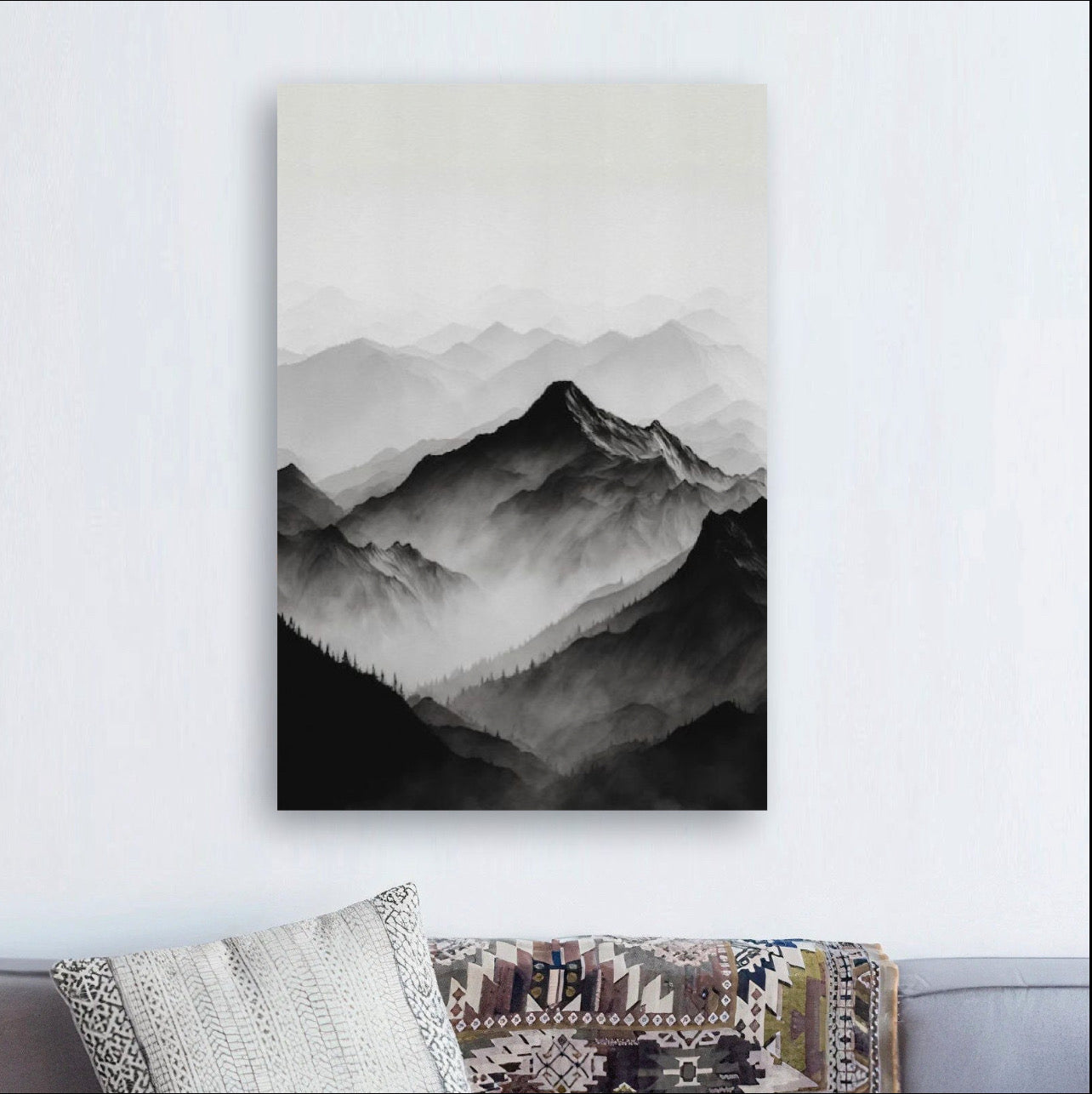 Mountain Black & White Wall Art