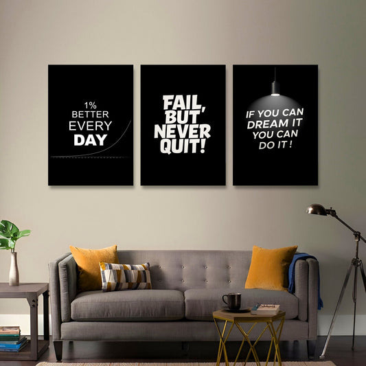Optimism on Overdrive – 3 PANEL SET – QUOTES WALL ART
