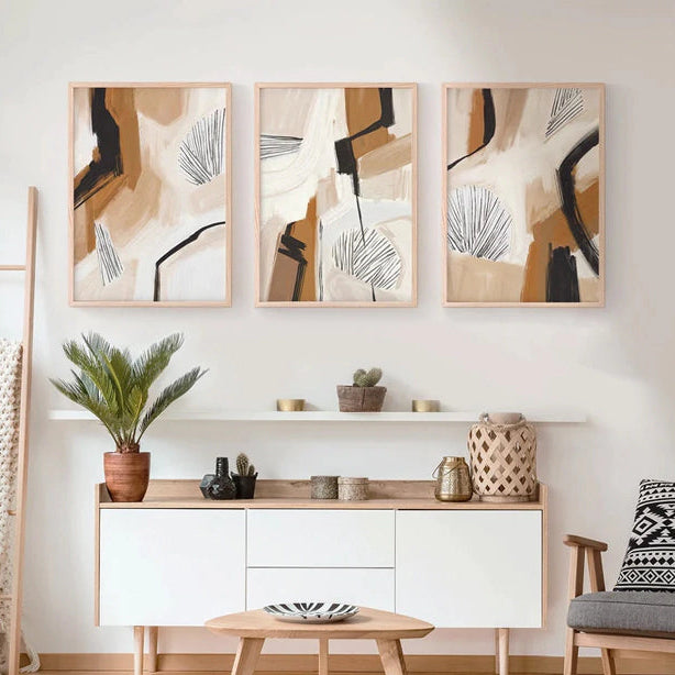 Earth Tones Trio Painting