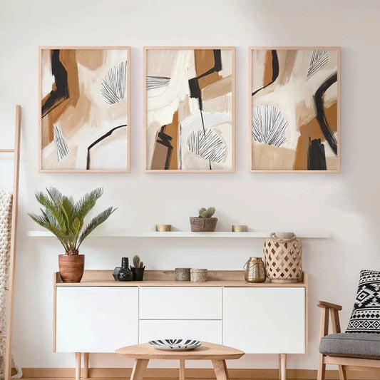 Earth Tones Trio Painting