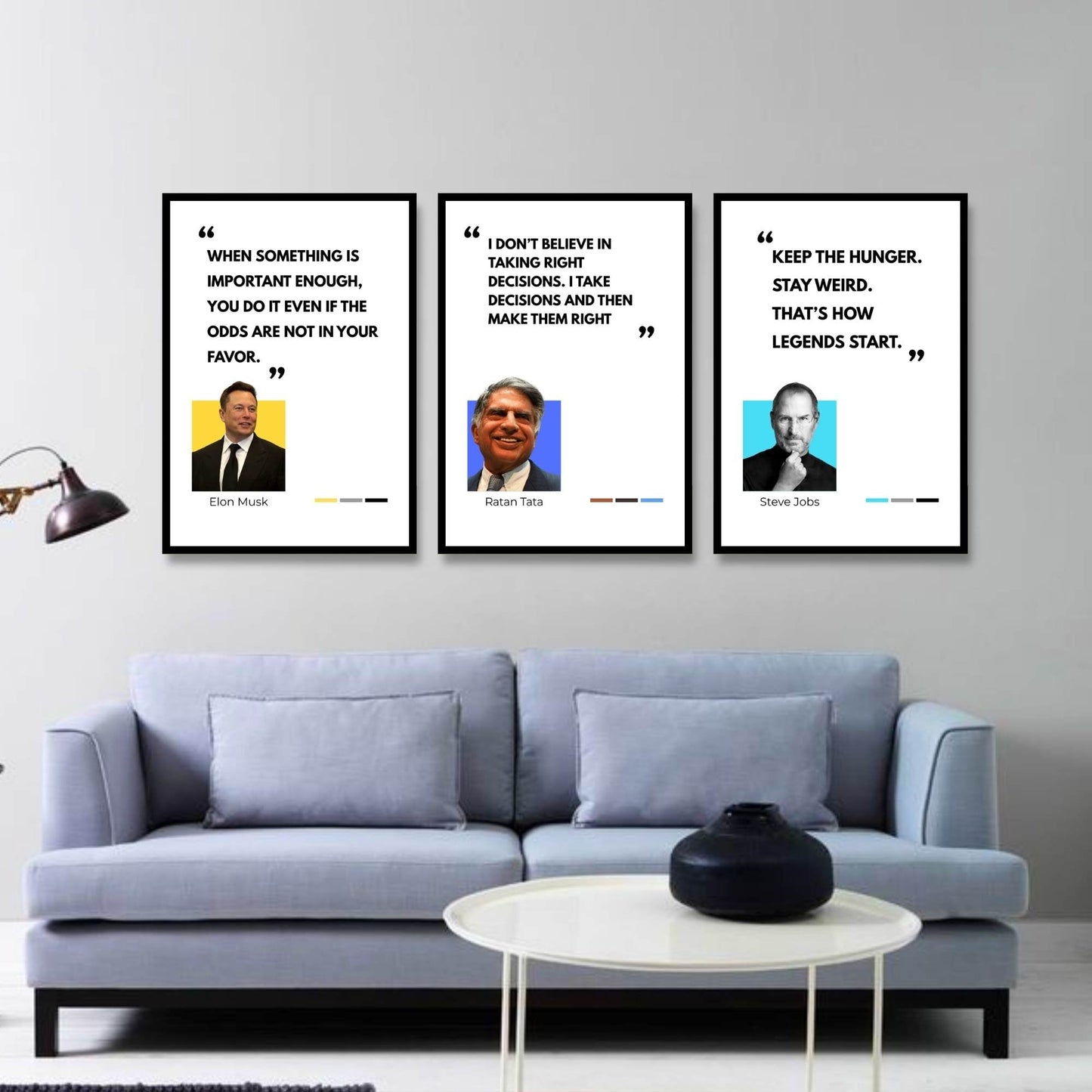Visionary Leaders – 3 PANEL SET – QUOTES WALL ART