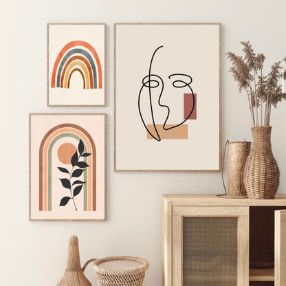 BOHO STYLE – 3 PANEL SET- ABSTRACT WALL ART
