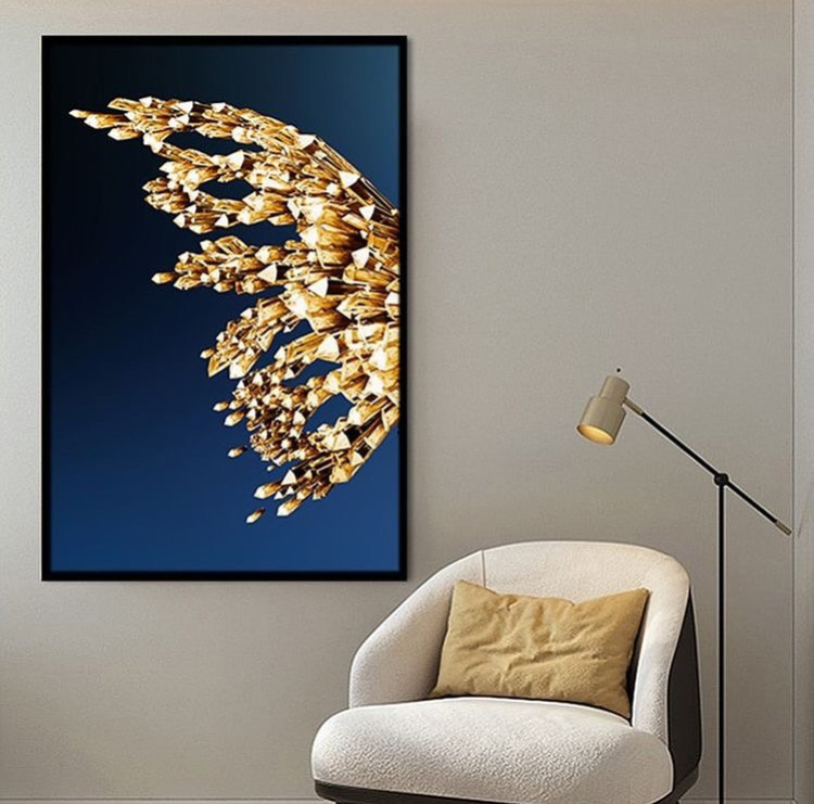 GOLDEN BUTTERFLY WING – SINGLE WALL ART