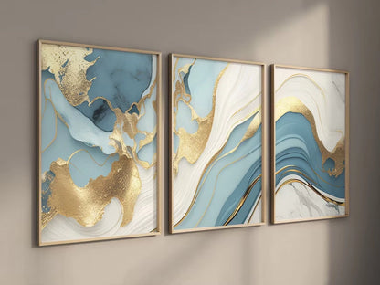 Blue and Gold Marble Frame Kit