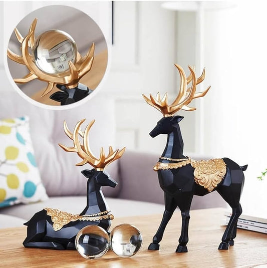 Deer Crystal Golden Black Set