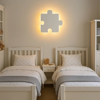 Modern Puzzle Shape Wooden Wall Lamp