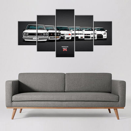NISSAN GTR – 5 PANEL SET – AUTOMOTIVE WALL ART