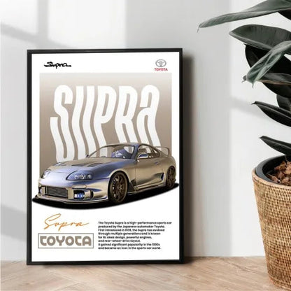 Toyota Mk4 Supra Poster Illustration Design - Wall Art
