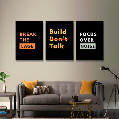 Build Beyond Words – 3 PANEL SET – QUOTES WALL ART