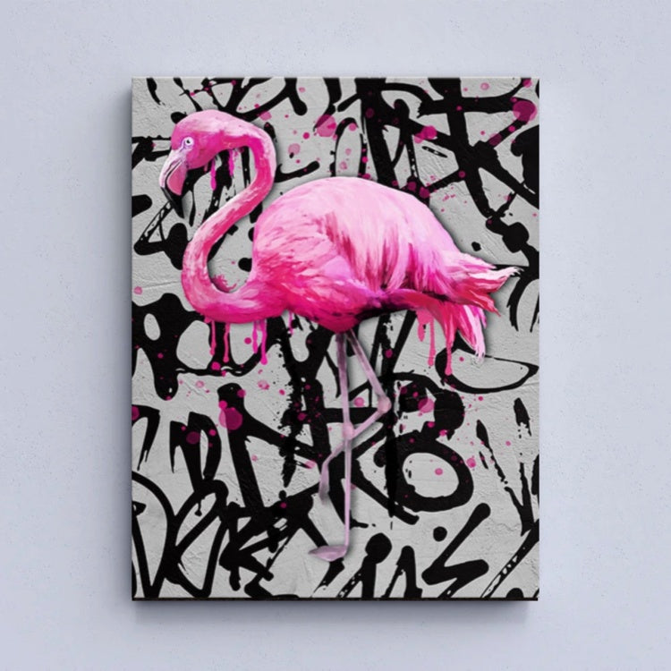 Flamingo Graffiti Painting-Wall Frame Art