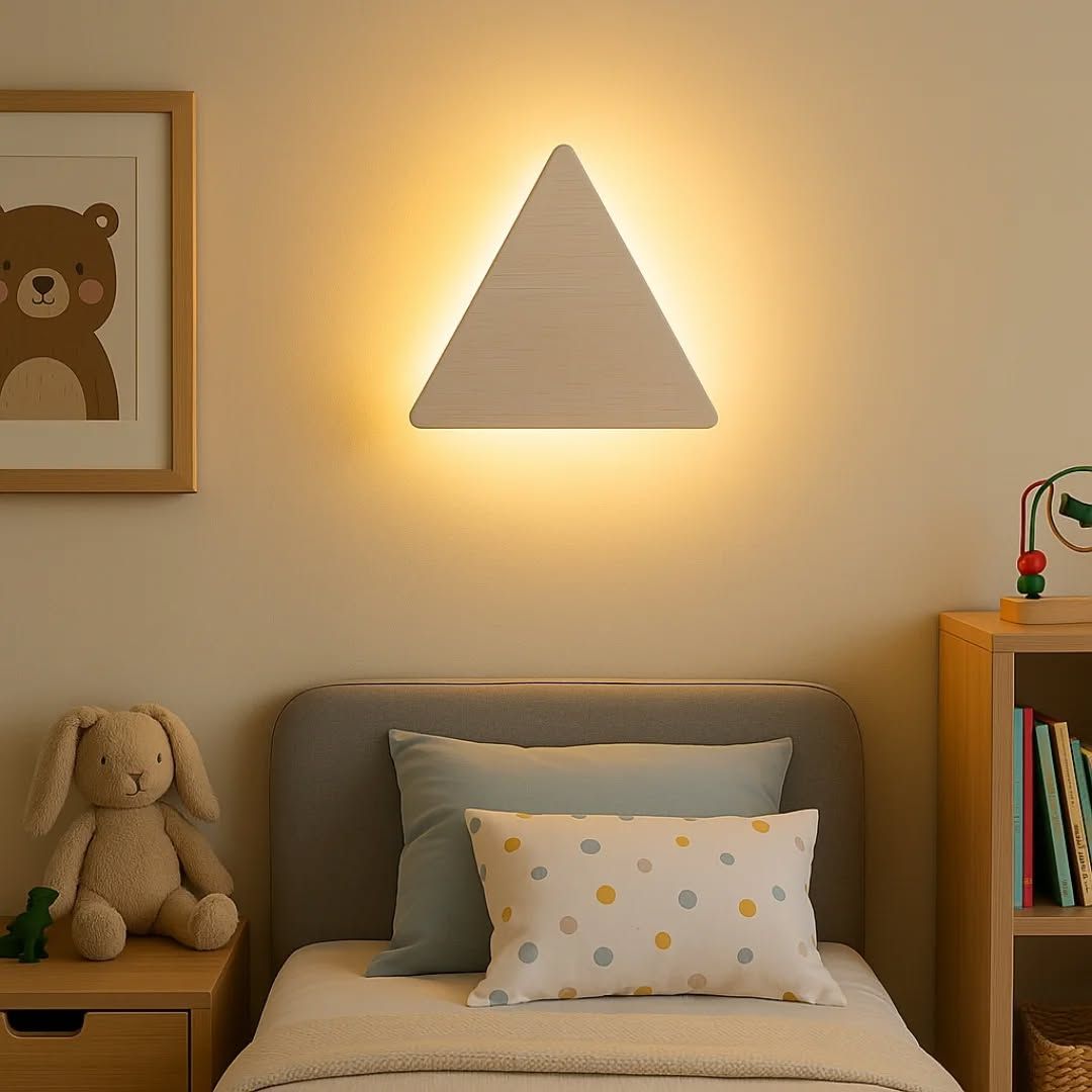 Modern Triangle Shape Wooden Wall Lamp