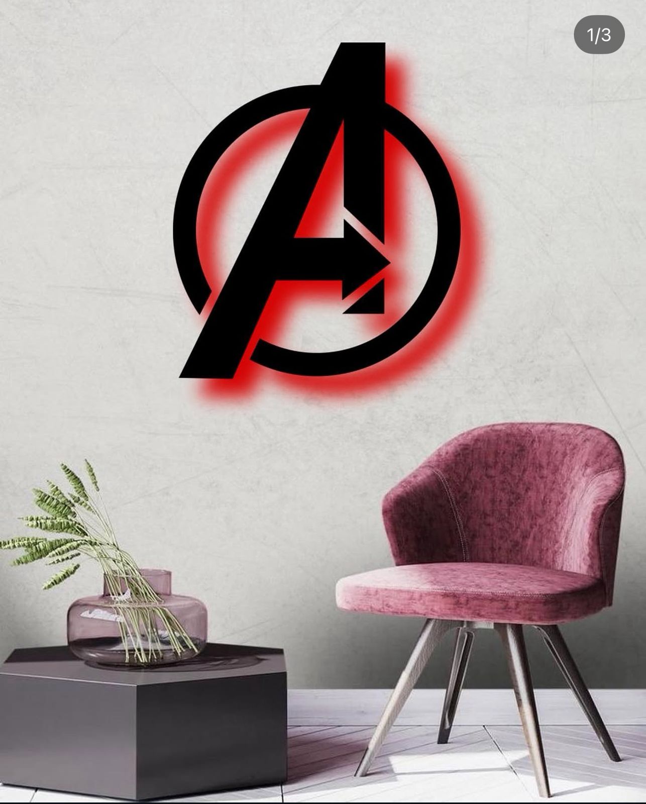 Modern Avengers Inspired Wooden LED Wall Lamp