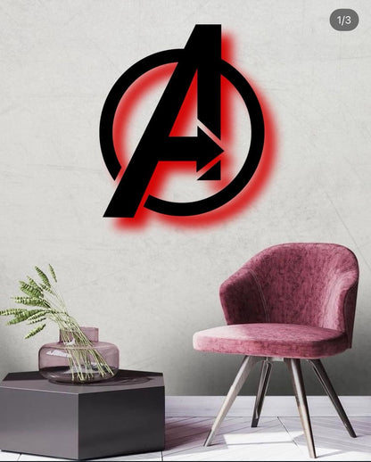 Modern Avengers Inspired Wooden LED Wall Lamp