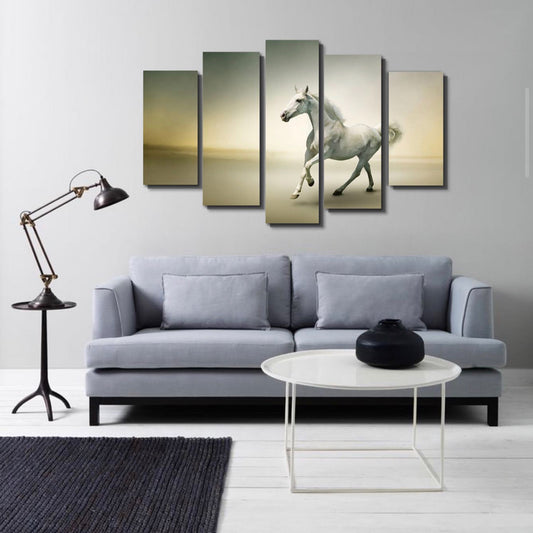 WHITE HORSE – 5 PANEL SET – WALL ART