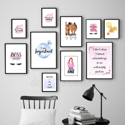 GIRLY QUOTES – 10 PANEL SET – DECOR WALL ART