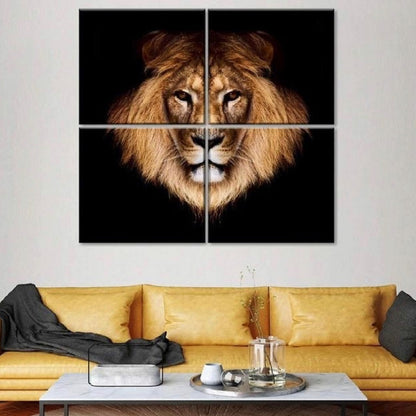 LOIN ART – 4 PANEL SET – ANIMAL WALL ART