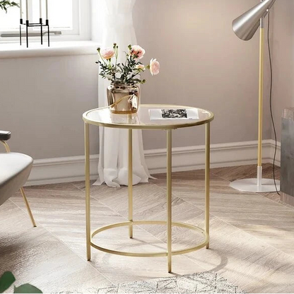CREFTER – Glass Top Side Table