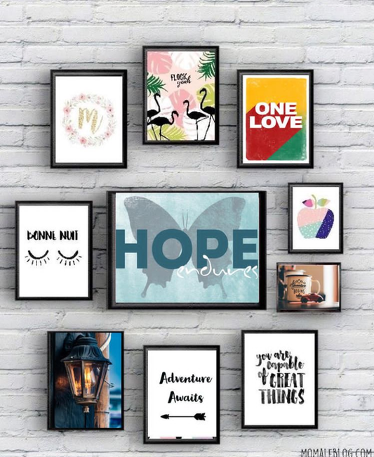 BLACK BIRDS AND HOPE QUOTES – 10 PANEL SET – QUOTES WALL ART