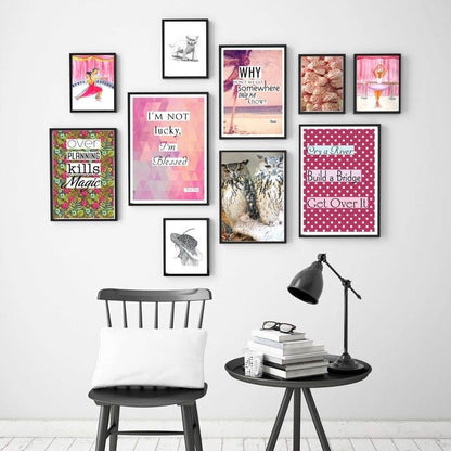 GIRLY QUOTES – 10 PANEL SET – DECOR WALL ART