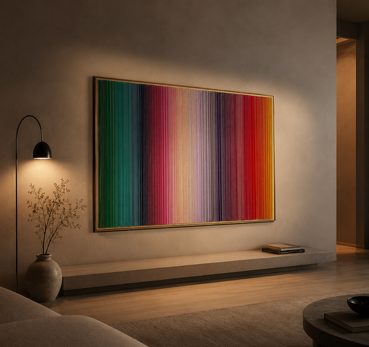 Straight Spectra Abstract Canvas Wall Art