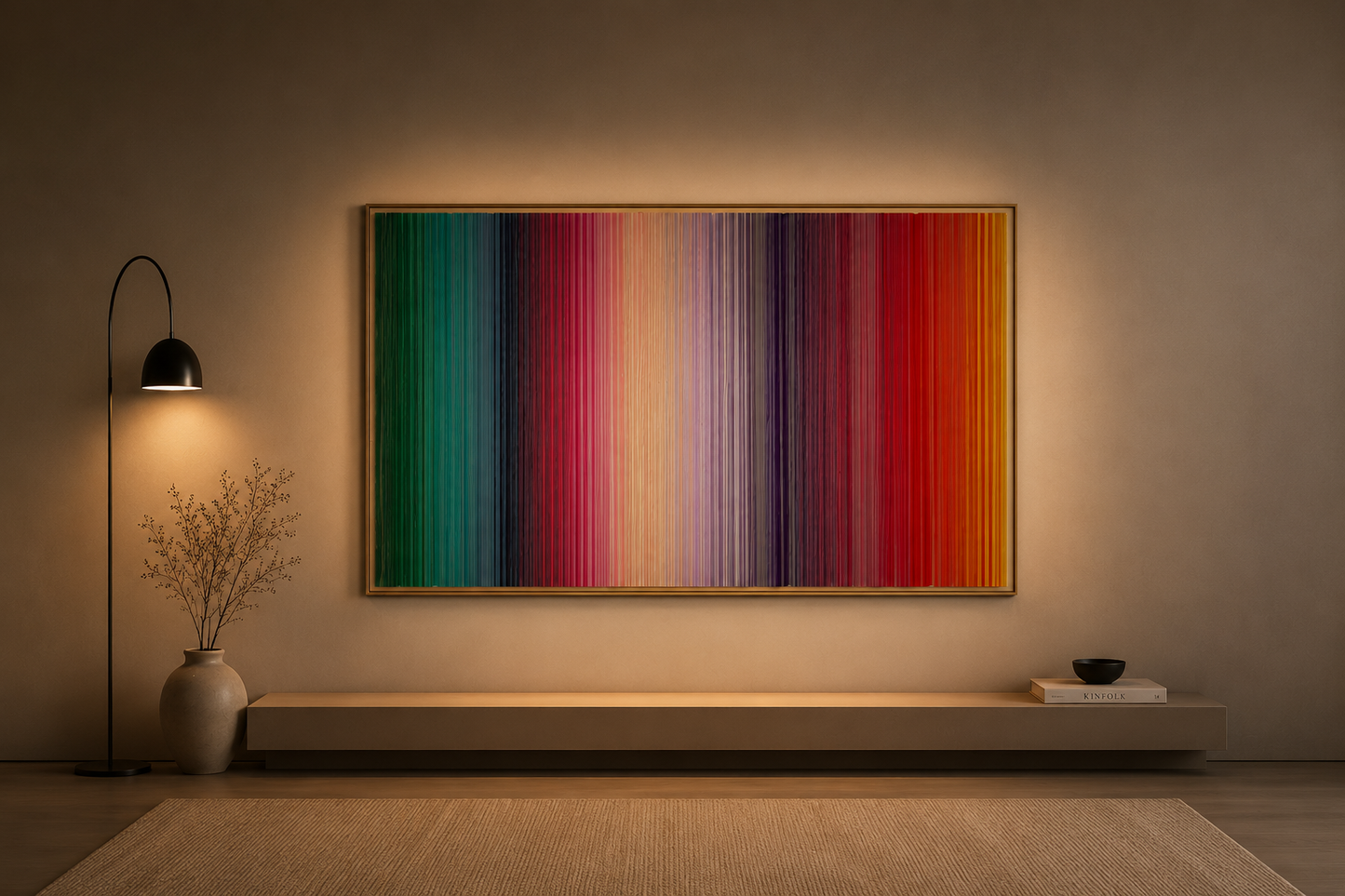Straight Spectra Abstract Canvas Wall Art