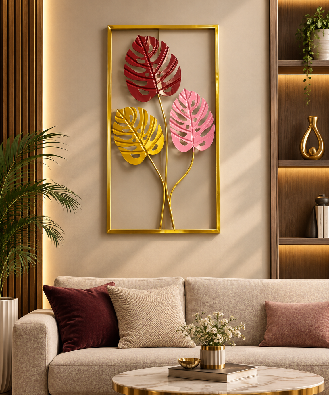 Tropical Elegance 3D Leaf Metal Wall Art