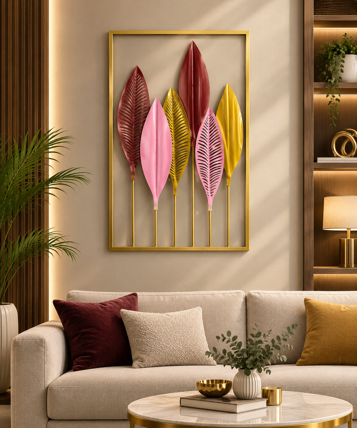 Elegant Leaf Symphony 3D Metal Wall Art