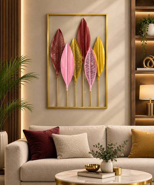 Elegant Leaf Symphony 3D Metal Wall Art