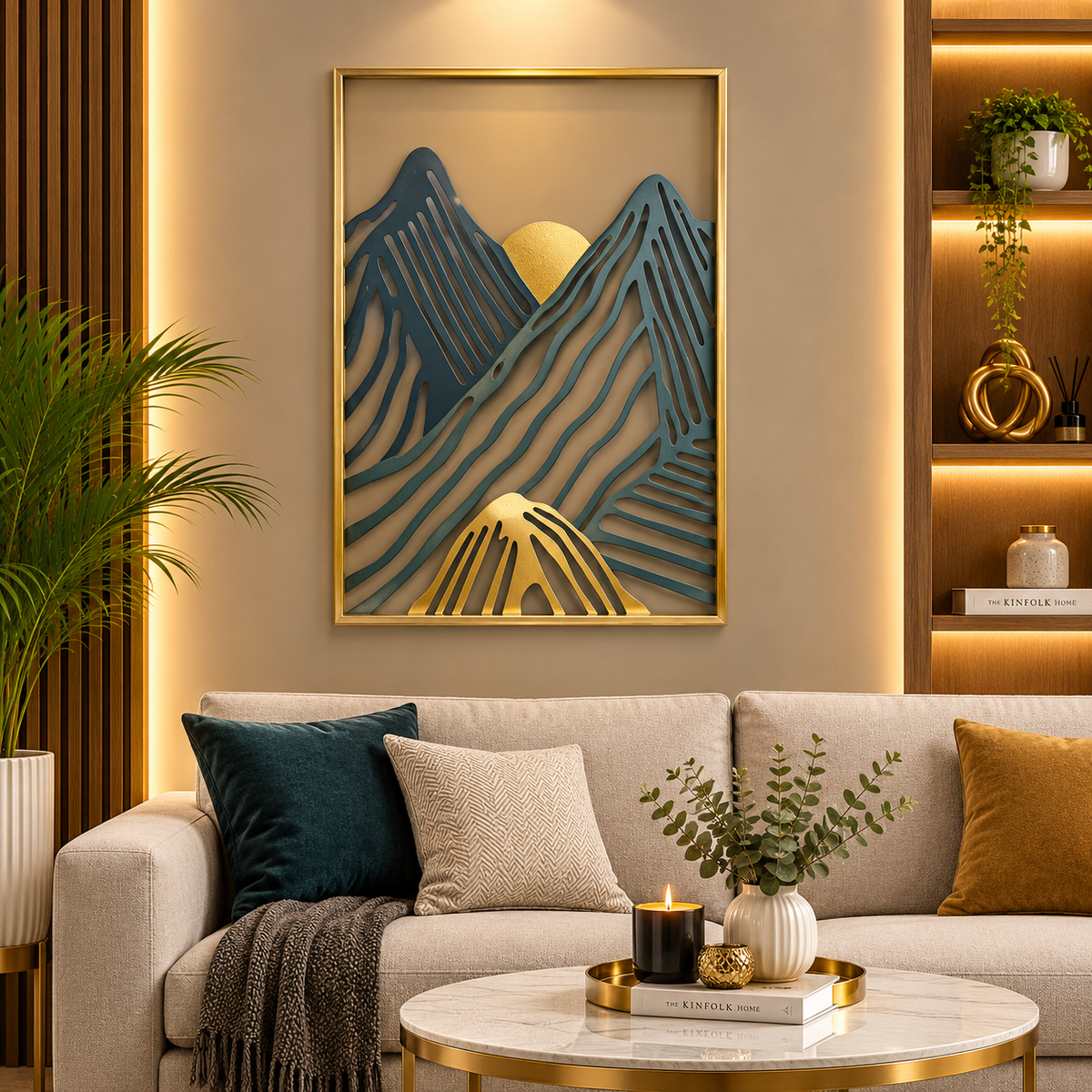 Teal Mountain Luxe Wall Art