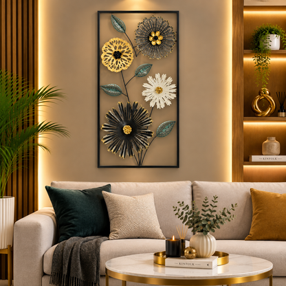Noir Blossom Metal Wall Art”
