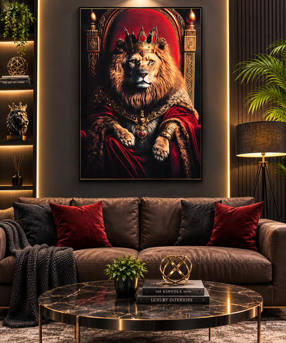 Lion King Canvas Wall Art – Regal King of the Jungle Premium Wall Art
