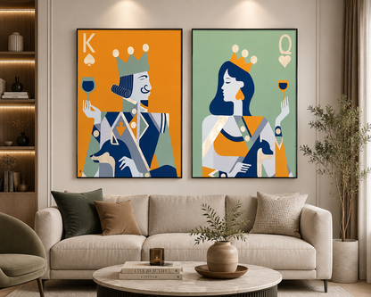 Royal King & Queen Wall Art Frame Set | Premium Modern Wall Decor