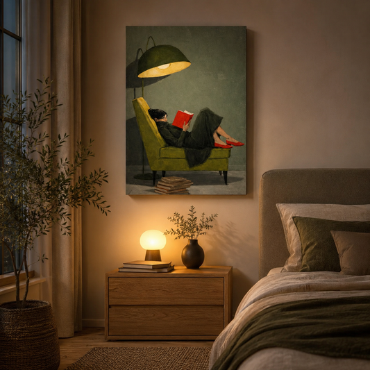 Cozy Reading Moment Canvas Wall Art