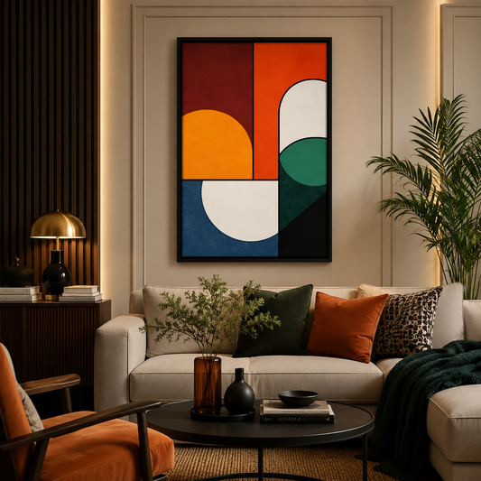 Static Modern Colorful Abstract Wall Art Canvas Frame